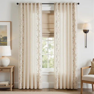 
                    
                      Embroidered Vine Linen Blend Curtains - Jinchan Home
                    
                  