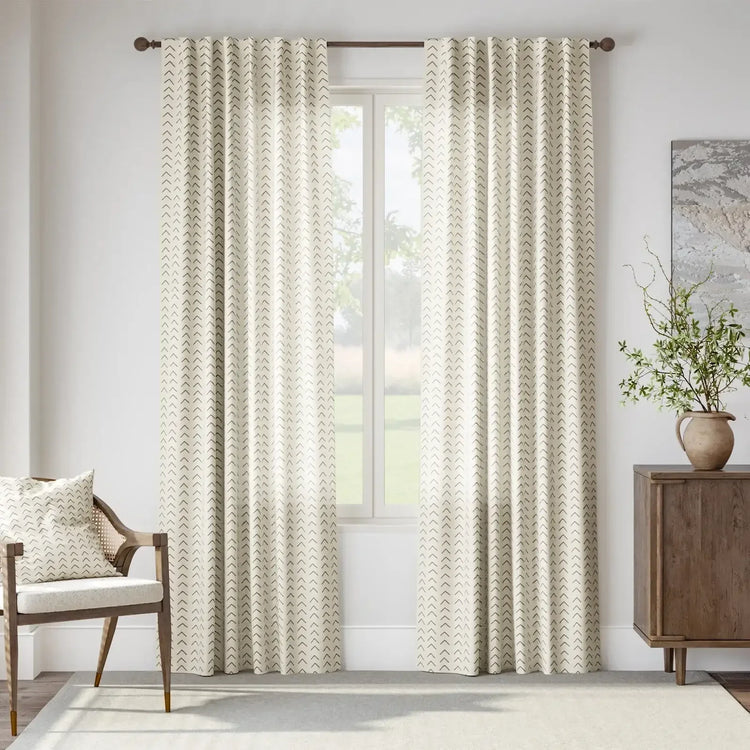 Herringbone Arrow Linen Curtains - Jinchan Home