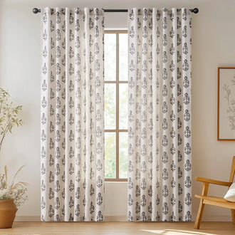 
                    
                      Linear Mini Floral and Leaf Linen Curtains - Jinchan Home
                    
                  