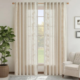 
                    
                      Nut Pattern Embroidered 3-in-1 Rod Pocket Curtains - Jinchan Home
                    
                  