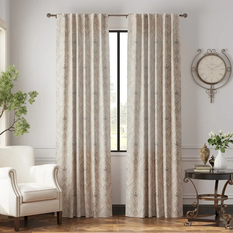 Vintage Paisley Rod Pocket Curtains - Jinchan Home