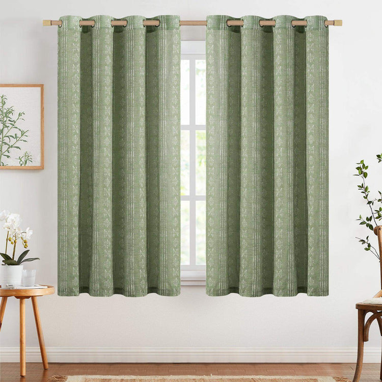 Boho Geometric Vertical Stripe Linen Curtains - Jinchan Home
