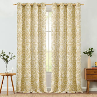 
                    
                      Baroque Damask Linen-Blend Grommet Curtains - Jinchan Home
                    
                  