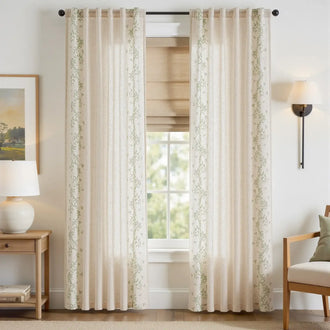 
                    
                      Embroidered Vine Linen Blend Curtains - Jinchan Home
                    
                  