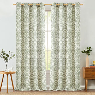 
                    
                      Baroque Damask Linen-Blend Grommet Curtains - Jinchan Home
                    
                  