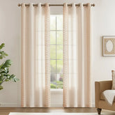 Boho Geometric Fish Leaf Embroidered Curtains - Jinchan Home