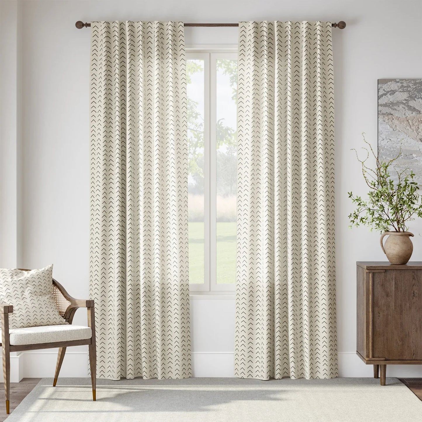 Herringbone Arrow Linen Curtains - Jinchan Home
