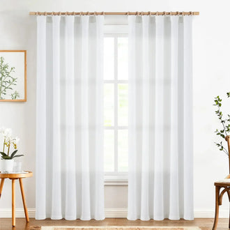 
                    
                      Solid Linen-Blend Flat Curtains - Jinchan Home
                    
                  