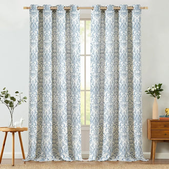 
                    
                      Baroque Damask Linen-Blend Grommet Curtains - Jinchan Home
                    
                  