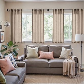 
                    
                      Solid Color Linen Blend Grommet Curtains - Jinchan Home
                    
                  