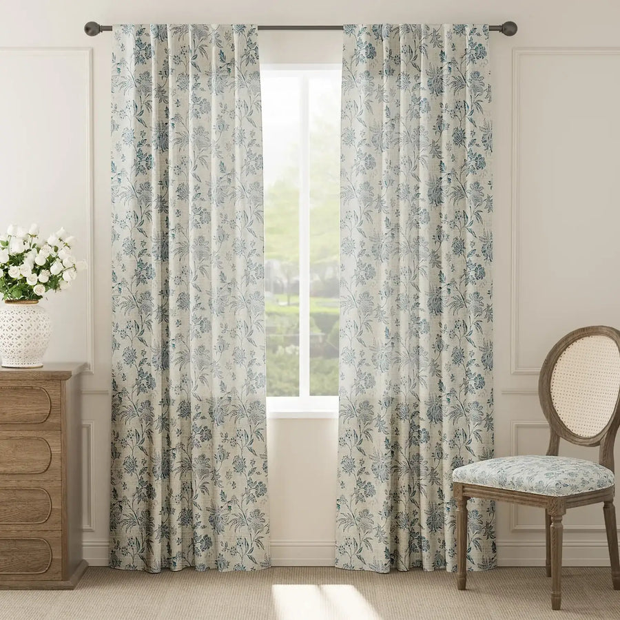 Vintage Botanical Vine & Multi-Floral Curtains - Jinchan Home