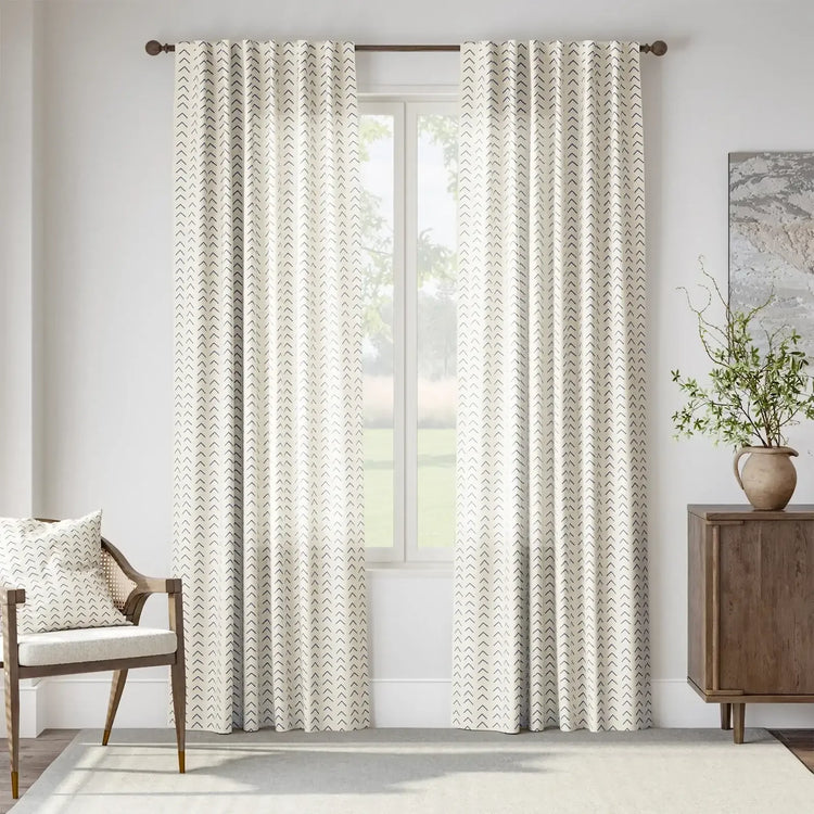 Herringbone Arrow Linen Curtains - Jinchan Home