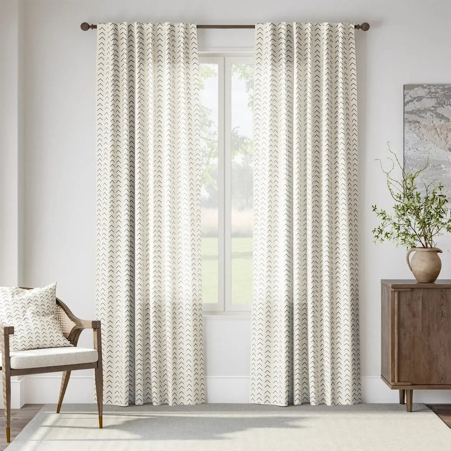 Herringbone Arrow Linen Curtains - Jinchan Home