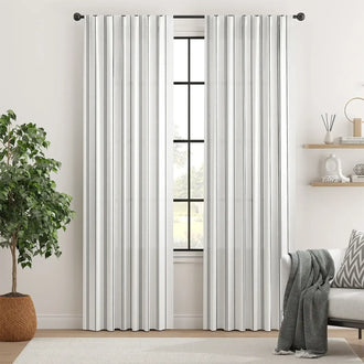 
                    
                      Modern Striped Linen Blend Curtains - Jinchan Home
                    
                  