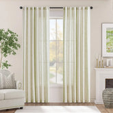 Cross Ripple Print Linen Blend 3-in-1 Curtains - Jinchan Home