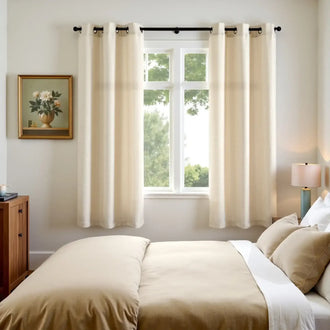 
                    
                      Solid Linen Textured Grommet Curtains - Jinchan Home
                    
                  