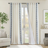 Lined Antique Ornate Vine Bloom Embroidery Curtains - Jinchan Home