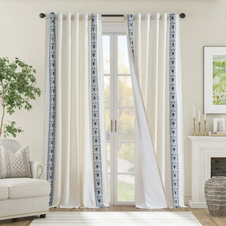 
                    
                      Lined Antique Ornate Vine Bloom Embroidery Curtains - Jinchan Home
                    
                  
