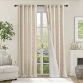 Vintage Lined Embroidered Botanical Border Curtains - Jinchan Home