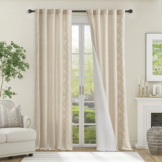 
                    
                      Vintage Lined Embroidered Botanical Border Curtains - Jinchan Home
                    
                  