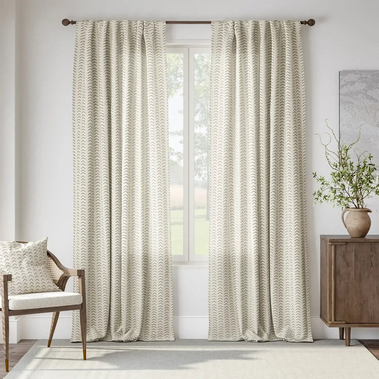 Herringbone Arrow Linen Curtains - Jinchan Home