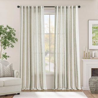 
                    
                      Cross Ripple Print Linen Blend 3-in-1 Curtains - Jinchan Home
                    
                  