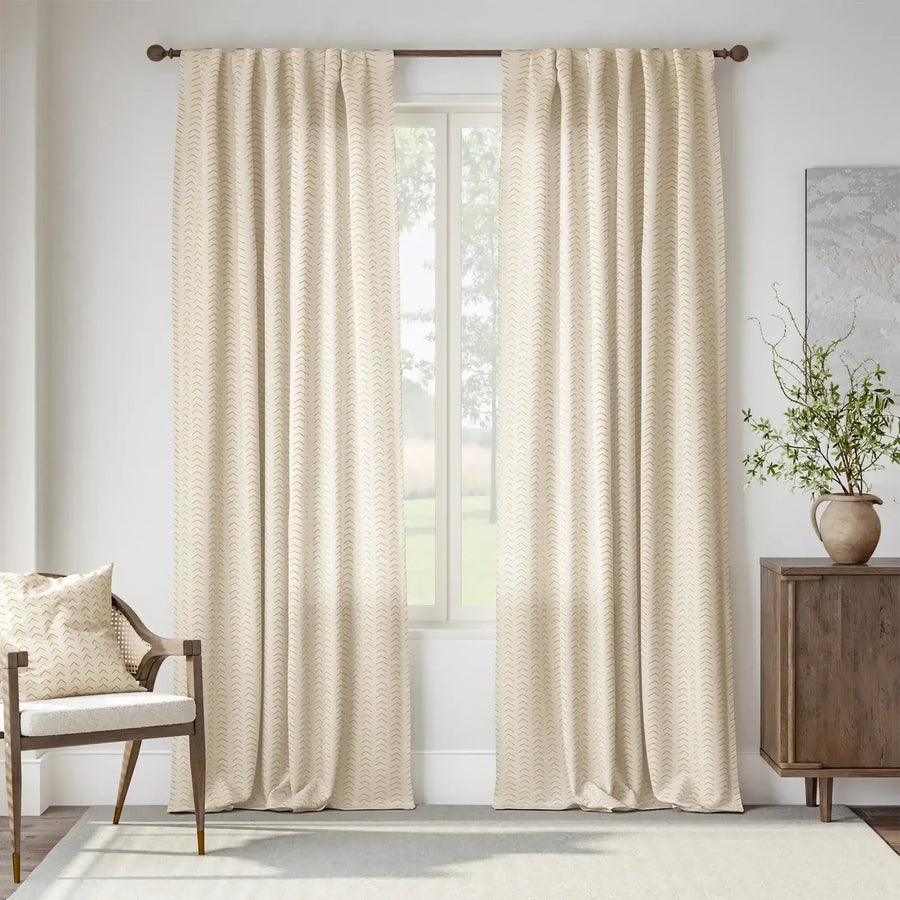 Herringbone Arrow Linen Curtains - Jinchan Home