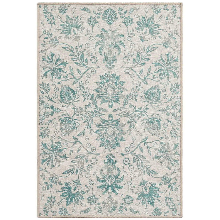 Vintage Distressed Large Floral Scrollwork Area Rug - Jinchan Home