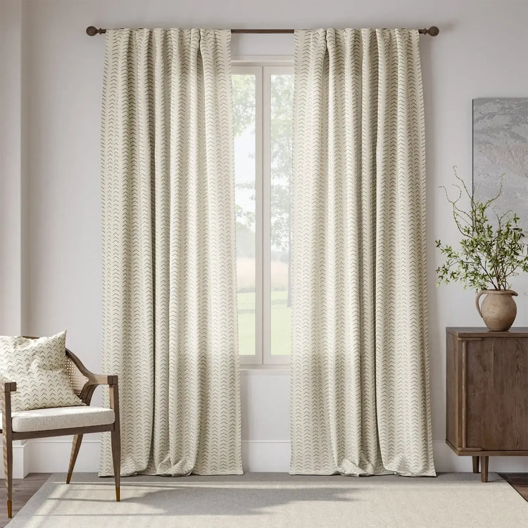 Herringbone Arrow Linen Curtains - Jinchan Home