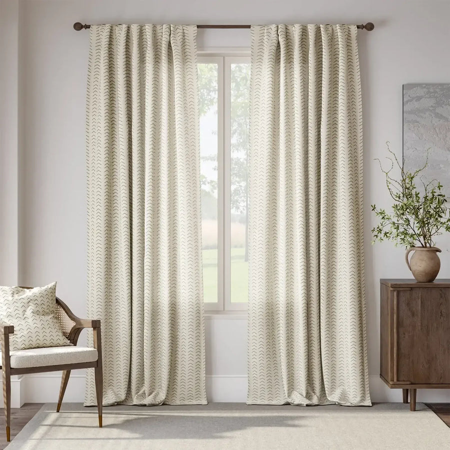 Herringbone Arrow Linen Curtains - Jinchan Home