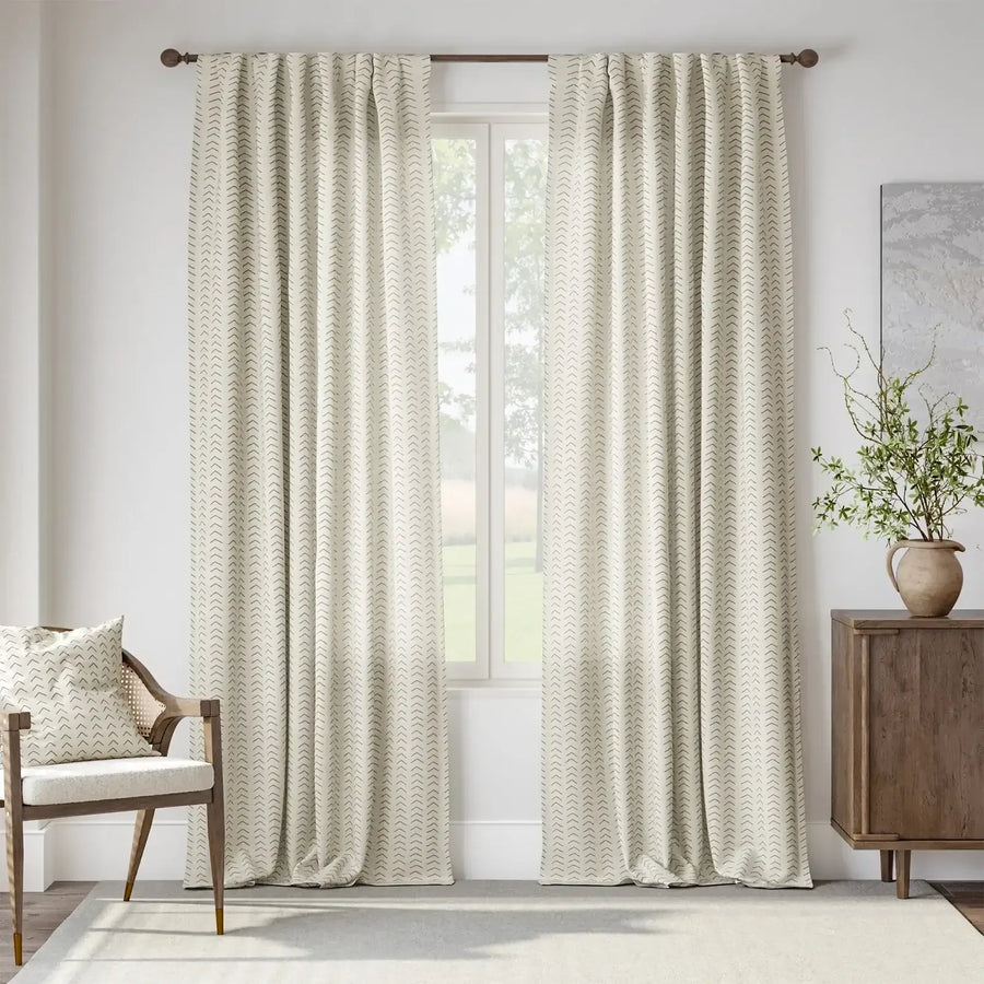 Herringbone Arrow Linen Curtains - Jinchan Home