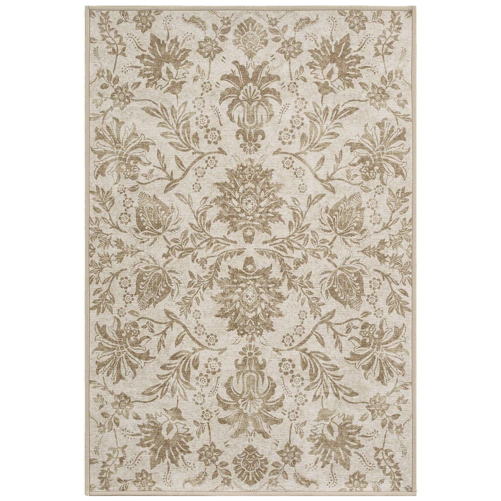 Vintage Distressed Floral Scrollwork Area Rug - Classic | Jinchan ...