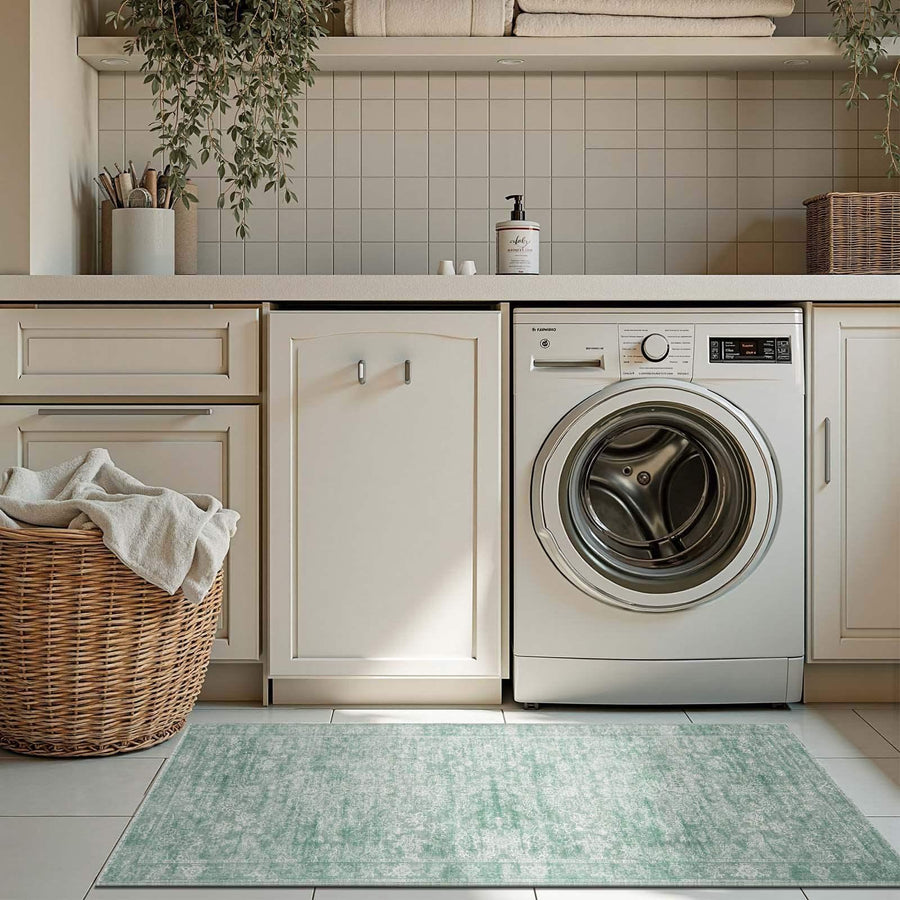 Vintage Distressed Floral Area Rug - Jinchan Home
