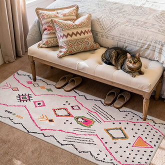 
                    
                      Boho Doodle Geometric Tribal Area Rug - Jinchan Home
                    
                  