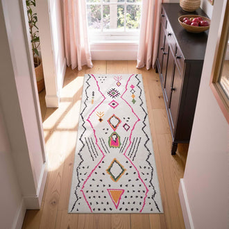 Boho Doodle Geometric Tribal Area Rug - Jinchan Home
