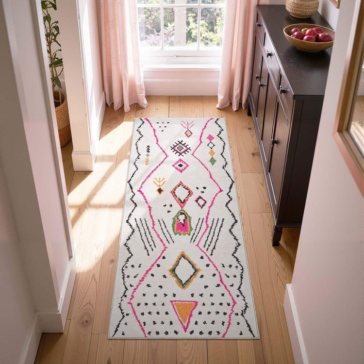 Boho Doodle Geometric Tribal Area Rug - Jinchan Home
