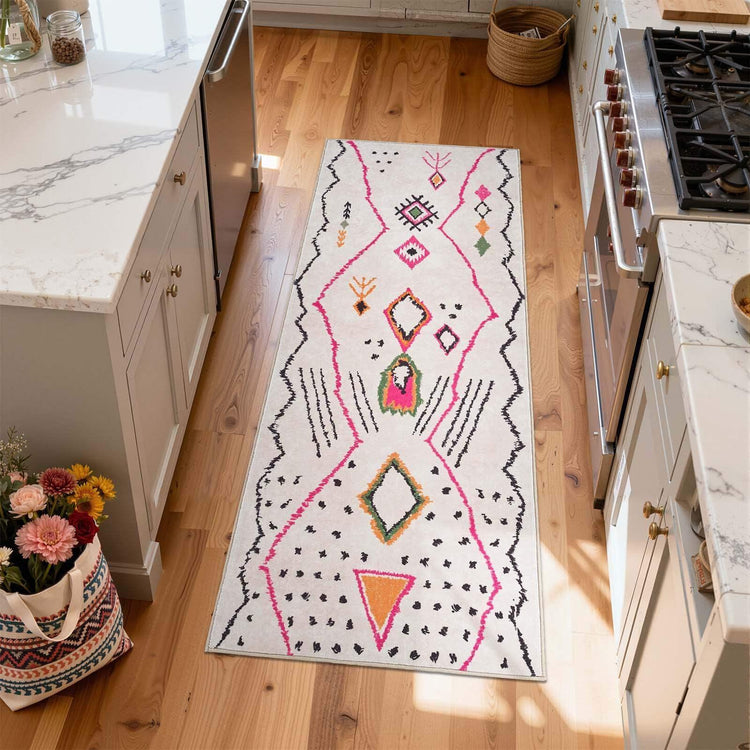 Boho Doodle Geometric Tribal Area Rug - Jinchan Home