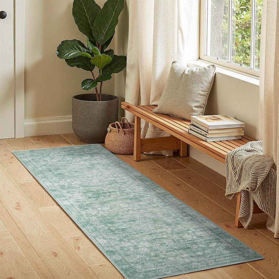 Vintage Distressed Floral Area Rug - Jinchan Home