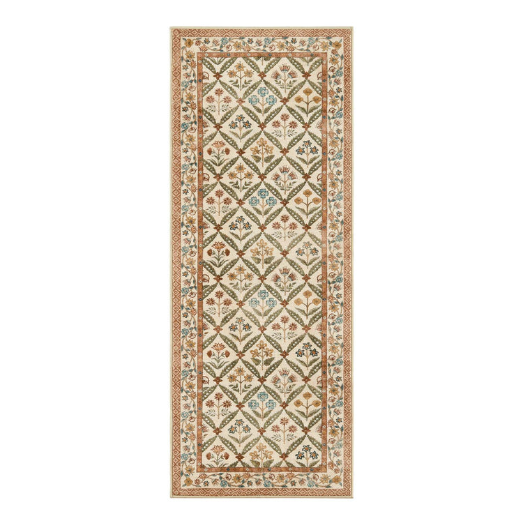 Vintage Floral Polypropylene Area Rug - Jinchan Home
