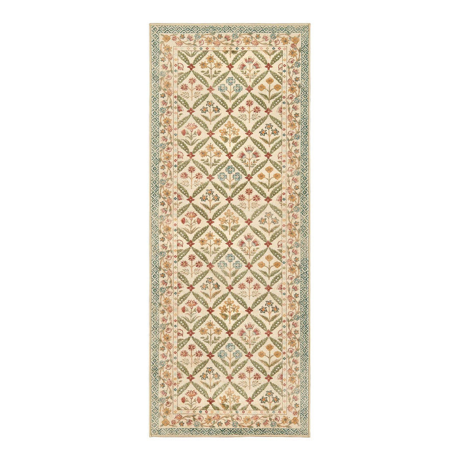 Vintage Floral Polypropylene Area Rug - Jinchan Home