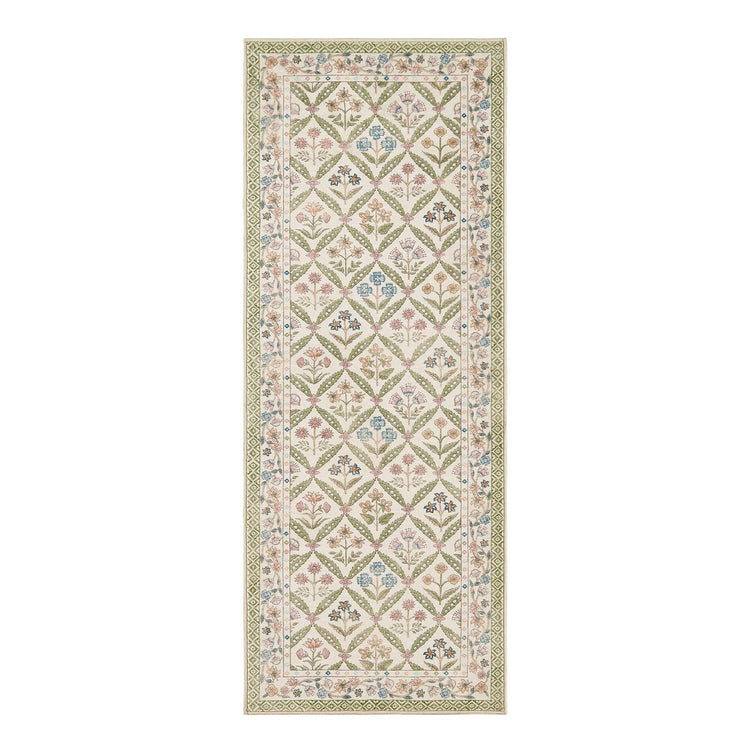 Vintage Floral Polypropylene Area Rug - Jinchan Home
