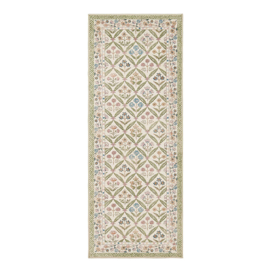 Vintage Floral Polypropylene Area Rug - Jinchan Home