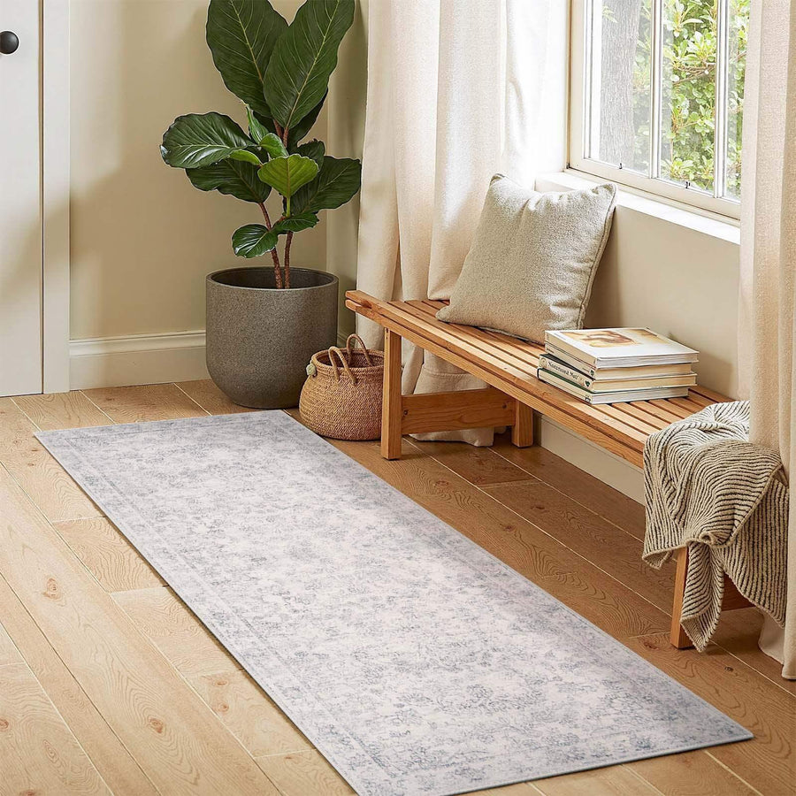 Vintage Distressed Floral Area Rug - Jinchan Home