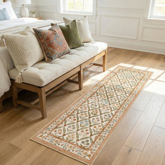 Vintage Floral Polypropylene Area Rug - Jinchan Home