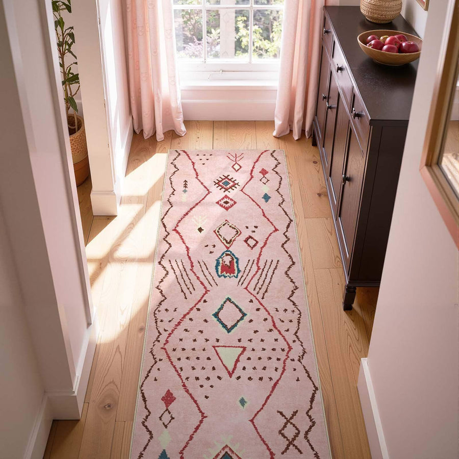 Boho Doodle Geometric Tribal Area Rug - Jinchan Home