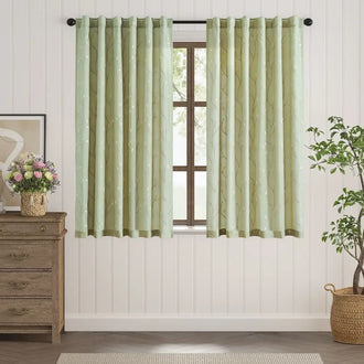 
                    
                      Vine Leaf Embroidered Lined Curtains - Jinchan Home
                    
                  