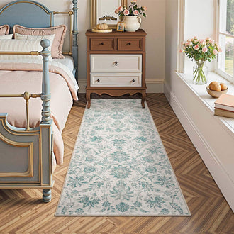 
                    
                      Vintage Distressed Large Floral Scrollwork Area Rug - Jinchan Home
                    
                  