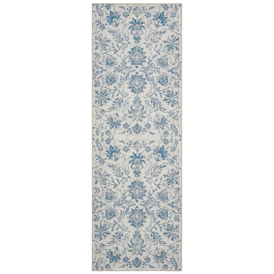 Vintage Distressed Large Floral Scrollwork Area Rug - Jinchan Home
