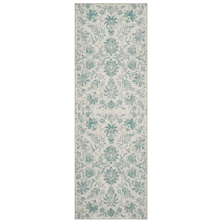 Vintage Distressed Large Floral Scrollwork Area Rug - Jinchan Home