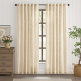 Vine Leaf Embroidered Lined Curtains - Jinchan Home